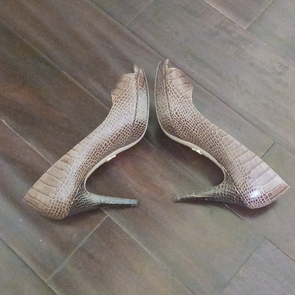 Prada Brown Peep Toe Pumps 38 - Picture 4 of 7